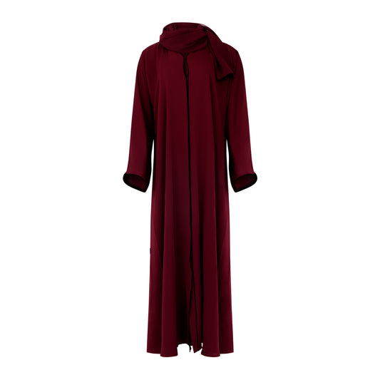 Maroon Elegance Abaya